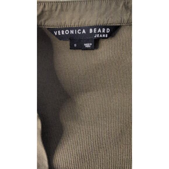Veronica Beard basic Y2K style olive green button up polo - Picture 7 of 9